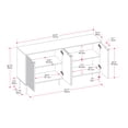 thumbnail image 2 of CorLiving Lysander Engineered Wood Fluted Sideboard with 4 Doors and 4 Shelves, Black, 2 of 12