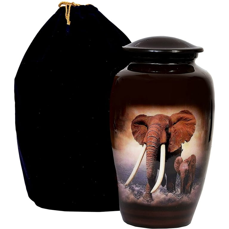 URNS Lovely Elephant Brown Cremation Urn for Human shops Ashes - Adult Funeral Urn Handcrafted - Affordable Urn for Ashes