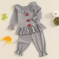 thumbnail image 4 of Infant Outfit Set Children's Clothing Baby Children Halloween Girls Ruffled Long Sleeve Top And Summer Outfits for Girls, 4 of 8
