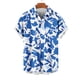 thumbnail image 5 of Mens Manga Corta Botón Abajo Camisas Gira Cuello Impresión Casual Blusa, Camisas de Verano para Hombre, 5 of 5