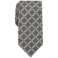 thumbnail image 2 of Perry Ellis Men's Neck Tie Edale Grid Plaid Skinny Slim Silk   Black Not Applicable, 2 of 2