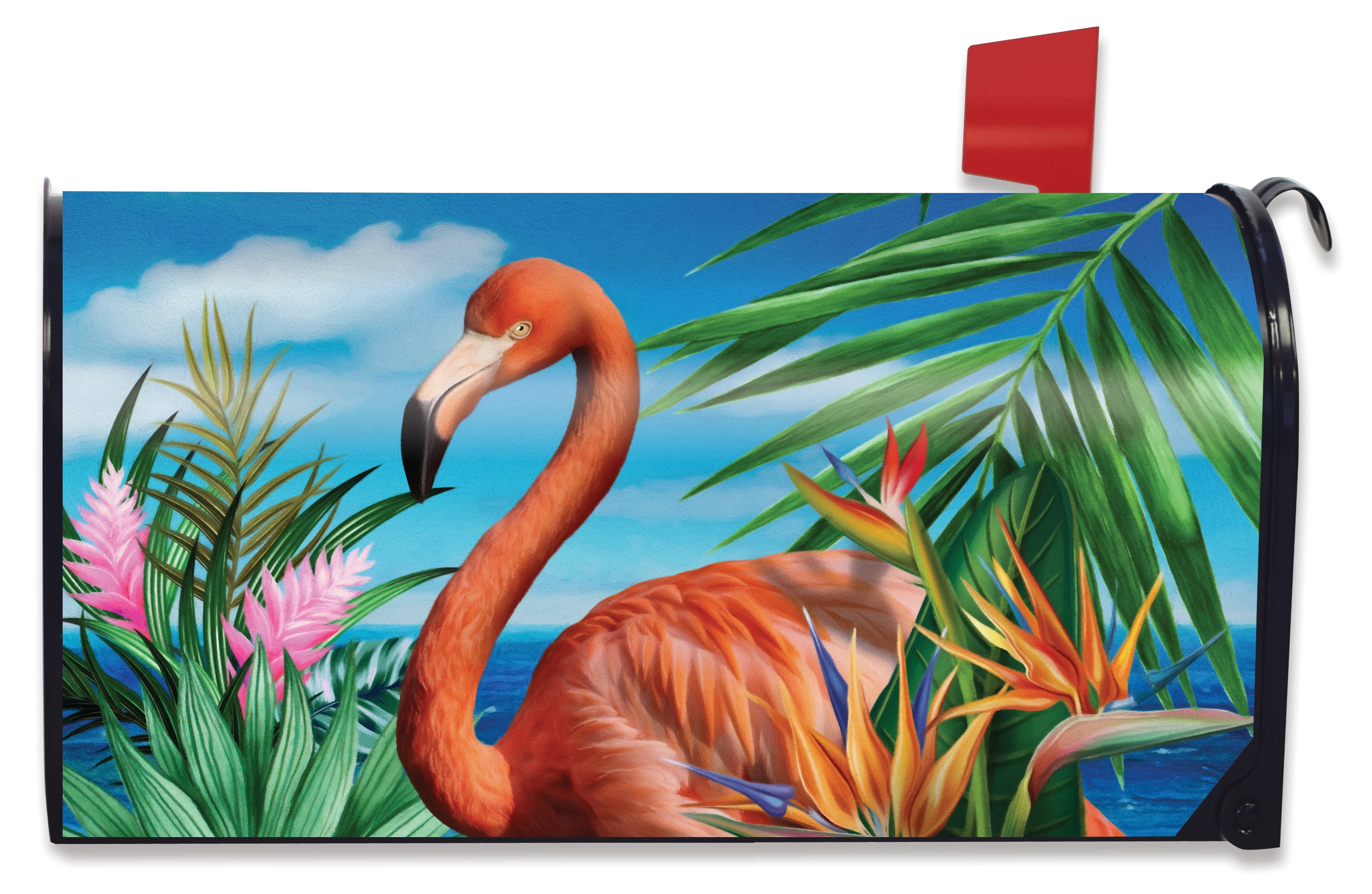 5 O'clock Parrot Summer Magnetic Mailbox Cover Tropical Beach Humor Standard 