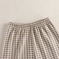 thumbnail image 4 of larppty Kids Baby Girls Boys Plaid Pajamas Set Long Sleeve Button Down Shirts Tops and Pants Gingham Pj Lounge Sets(11-12 Years,Coffee), 4 of 4