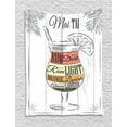 thumbnail image 1 of Alcohol Tapestry, Exotic Mai Tai Cocktail with Ingredients Illustration Vintage Style Stylized Sketch, Wall Hanging for Bedroom Living Room Dorm Decor, 60W X 80L Inches, Multicolor, by Ambesonne, 1 of 2