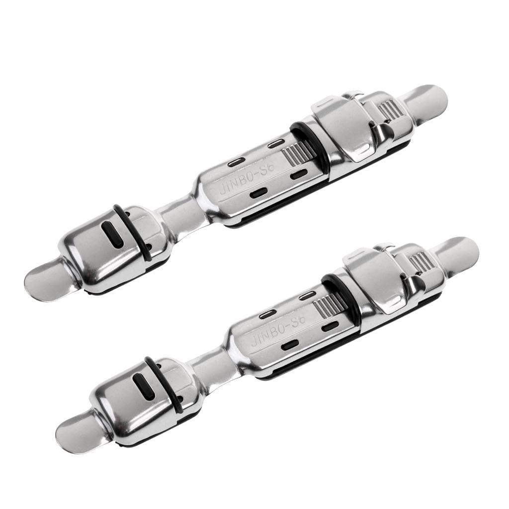 Aymzbd 2 Adjustable Stainless Steel Rubber Pad Fishing Rod Reel Holder Deck Clip Wheel S