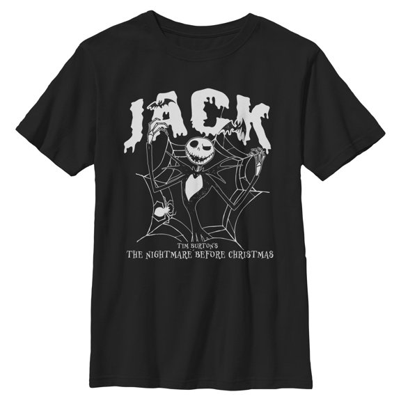 Boys The Nightmare Before Christmas Spiderweb Jack and Bats T Shirt