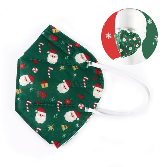 1pc Face Mask Christmas Pattern 5-Layer Filter Dust Mask with Earloop Breathable Facial Mask Respirator for Anti Dust Fog Haze Particles Air Pollution