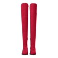 thumbnail image 2 of SACFOF Women's Over The Knee Thigh High Chunky Low Flat Heel Boots Long Stretch Zipper Sexy Fall Fashion Boots Black Red Purple US5-11, 2 of 6