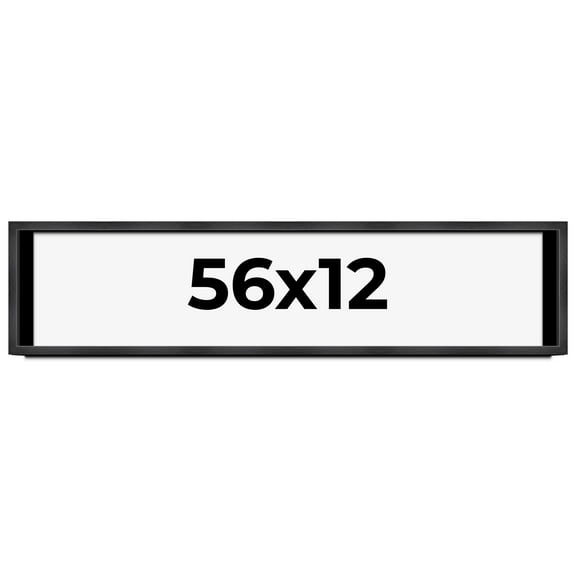 56x12 Frame Black Charcoal Grey Wood Textured Picture Frame | 0.75 Inch Moulding Width | Gunmetal