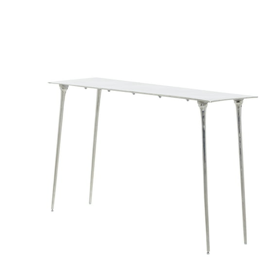 DecMode 50" x 31" Silver Aluminum Console Table, 1-Piece