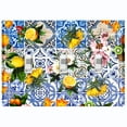 thumbnail image 1 of Metal Light Switch Plate Cover Floral Fruit Blue Tile Pattern Collage TIL004, 1 of 14