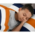 thumbnail image 4 of Sweet Jojo Designs Stripe Navy Blue and Orange Twin Bedding Collection, 4 of 6