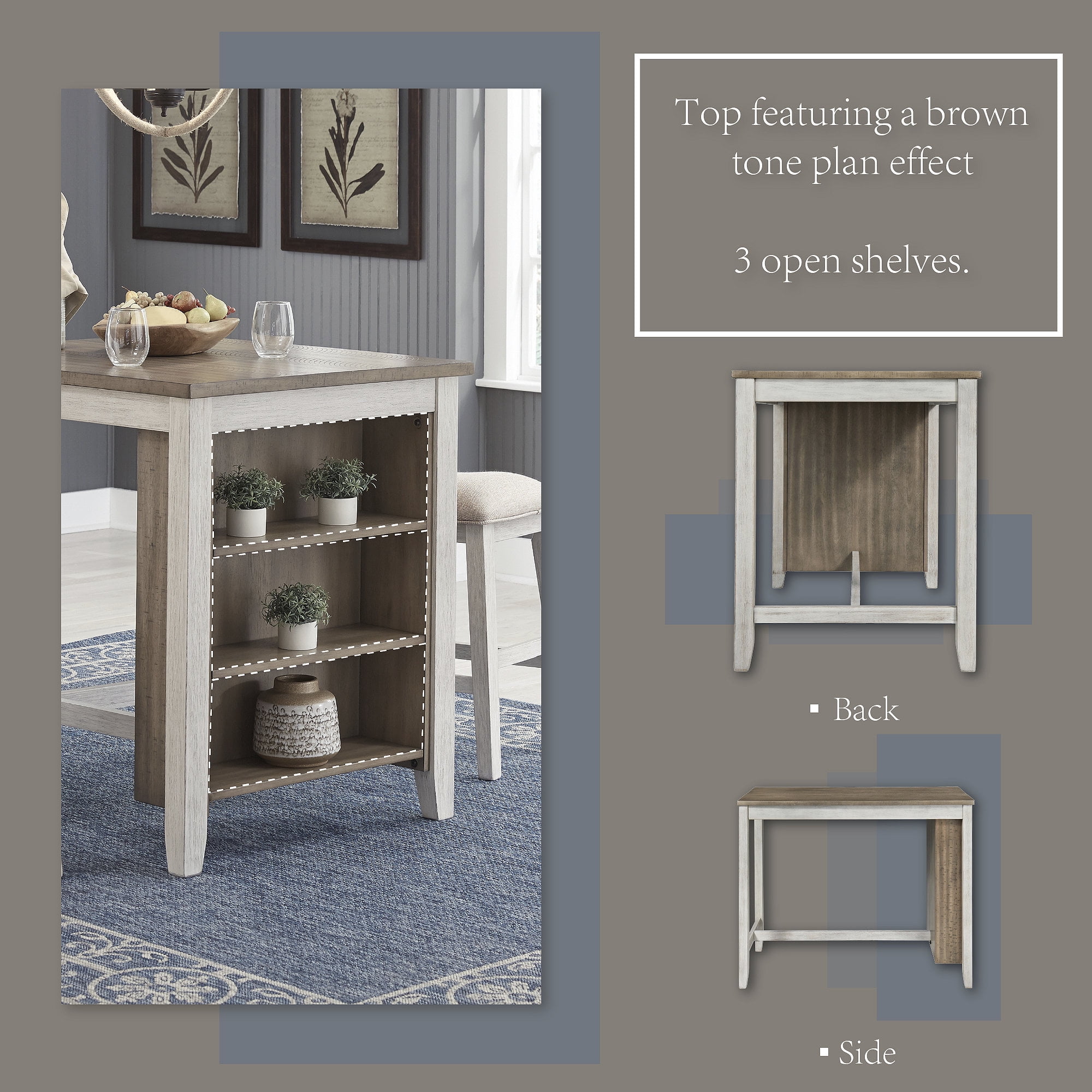 Ashley Skempton Counter Height Dining Set w/ Wood Bar Stools and