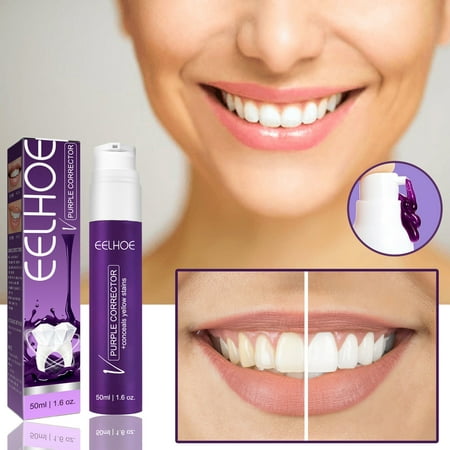 Vlemua Purple Teeth Whitening, Tooth Stain Removal, V34 Color Corrector Serum, Teeth Whitening Booster, Purple Whitening Tooth Foam, Purple Toothpaste