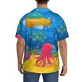 thumbnail image 5 of Cauagu Submarine And Landscape Men's Short Sleeve Button Down Hawaiian Shirt for Men Bowling Shirts Casual Summer Beach Shirt,Small, 5 of 6