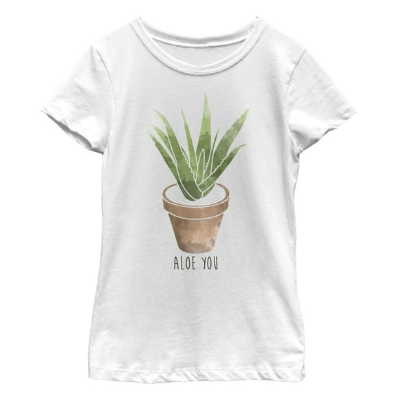Girl's CHIN UP Valentine's Day Aloe You Graphic Tee White X Small