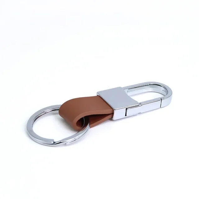 High-end Ccomtom LOGO Metal Leather Keychain Laser Engrave Car Keyring Men's Women's Personalized Name Number Key Chain Ring Gift