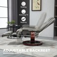 thumbnail image 2 of Gray PU Leather Manual Recliner Chair with Swivel Base and Extendable Footrest, 2 of 7