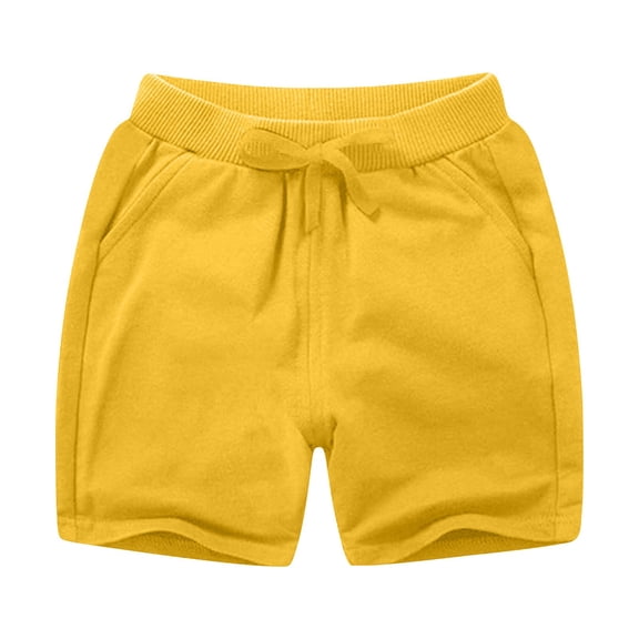 Mercatoo Girls and Toddlers' Pull-On Shorts Toddler Kid Boys Summer Solid Cotton Shorts Relaxed Fit Sweatpants Drawstring Bottoms