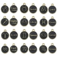 thumbnail image 1 of 24 piezas (2 juegos) abalorio del zodiaco signo del zodiaco abalorio de metal esmaltado redondo abalorio de doble cara para collar de bricolaje pulsera (0.472 in x 0.591 in negro) Zhivalor XMWJ117-2, 1 of 3