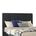 thumbnail image 4 of Fabric Upholstered Queen Size Bed with Channel Tufting Blue and Brown, 4 of 5