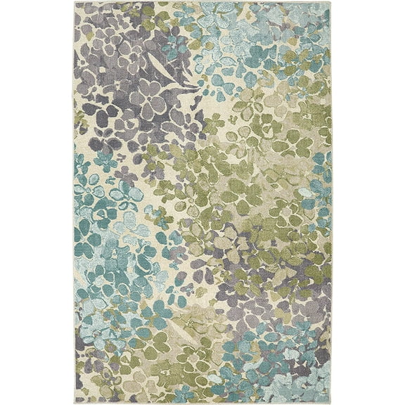 Mohawk Home Radiance Aqua Low Pile Non-Slip Stain/Fade Resistant Indoor Area Rug, 6' x 9'
