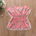 thumbnail image 4 of PENGXIANG Robe de Plage pour Filles Enfants Imprimé Arc-en-Ciel Robes d'Été Maillot de Bain Couverture Blanche 2-3 Ans, 4 of 7