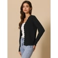 thumbnail image 4 of DARING DIVA Women's Long Sleeve Open Front Knit Cardigan Sweater M Black, 4 of 6