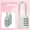 thumbnail image 4 of Uxcell Long Shackle Combination Locks, Combination Padlock for Gym Sports Locker Lock Outdoor Fence Gate Hasp Storage Silver, 4 of 7