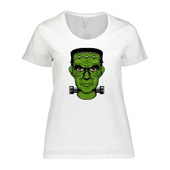 Inktastic Halloween Frankenstein Head Women's Plus Size T-Shirt