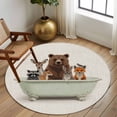 thumbnail image 2 of Round Rug 7Ft Washable Non-Slip, Funny Animals Circle Area Rugs for Living Room Bedroom, Woodland Bathtub Wildlife Watercolor Bear Indoor Floor Mats Carpet Runner for Home Decor Aesthetic, 2 of 8