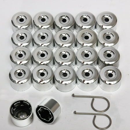 MATCC Chrome 17mm Alloy Wheel Looking Nut Lug Bolt Cover Cap w/ Removal Tool Fit For VW Golf Passat Polo 1K0601173A Replacement