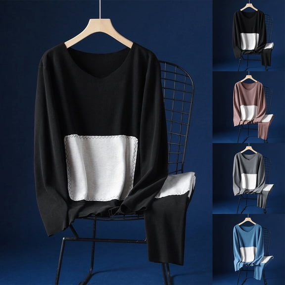 RYDCOT Men's Silk Long Johns Mulberry Silk Long Underwear V-Neck Breathable thermal Fleece Velvet Underwear Sets & Undergarments Dark Gray