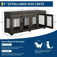 thumbnail image 5 of 71-Inch Large Dog Crate with 3 Drawers for 2 Dogs, Spacious Wooden Indoor Kennel with Divider, Large Breed Dog Crate and TV Stand, Perfect for Medium Large Dogs, 5 of 8