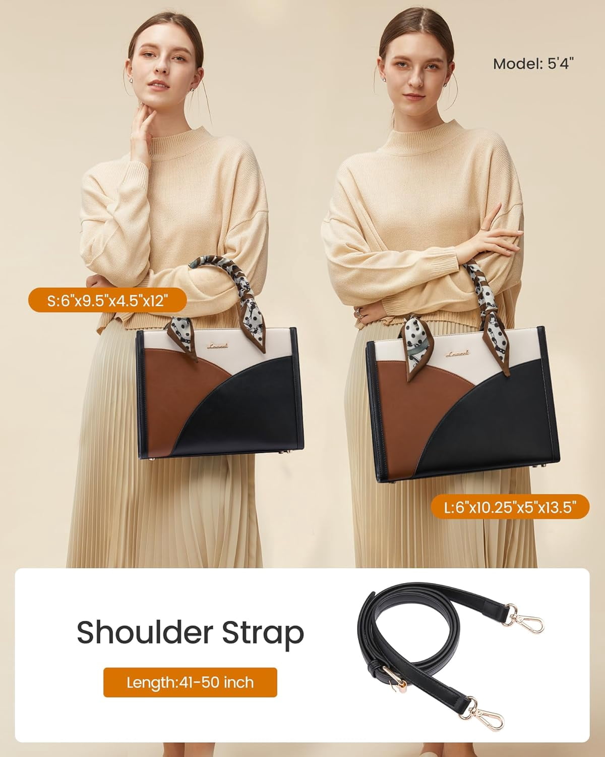 LOVEVOOK Medium Purses and Handbags for Women, Satchel Top Handle Bag with Strap, PU Leather Tote Shoulder Purse with Scarf