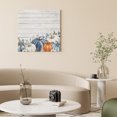 thumbnail image 2 of Wall Art Prints, Fall Pumpkin Framed Canvas Prints for Bedroom Living Room Bathroom Office, Thanksgiving Blue White Orange Plants Wood Gallery Wrap Wall Art Poster for Gifts Home Decor 16"x16", 2 of 9