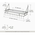 thumbnail image 5 of 30-Inch Silver Gray Pot Rack, Wall Mounted Hanging Pot and Pan Organizer with 12 Sturdy Hooks, Kitchen Wall Hanger Shelves Modern, 5 of 24