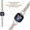 thumbnail image 4 of REQO Metal Bands Compatible with Fitbit Sense 2/Sense/Versa 4/Versa 3 Bands, Adjustable Classic Stainless Steel Bands Diamond Rhinestone Links Bracelet Band for Man&Women, 4 of 7