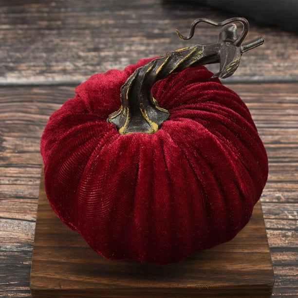 Calabazas de terciopelo de 7,9 pulgadas | Adornos otoñales de peluche supersuaves para Halloween y Acción de Gracias | Centro de mesa para el hogar