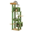 thumbnail image 7 of Pefilos 71" Large Cat Tree Tower for Indoor Cats, Multi-Level Cat Tree House with Padded Perches, Scratcher, Hammock, 2 Cozy Cat Condos and Scratching Posts, Green, 7 of 7