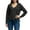 Black, variant on Women's Frayed Hem Crop Sweater V-Neck Long Sleeve Casual Pullover (Black, L)