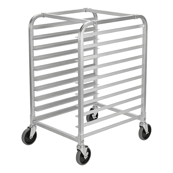 20 Tier Bun Pan Rack,Aluminum Racking Trolley Storage with Brake Wheels,Mobile Commercial Mobile Storage Rack  for Kitchen Bakery Restaurant