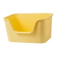 thumbnail image 2 of Caja de arena para mascotas con parte superior abierta para gatos pequeños y grandes, cajas de arena para gatos de lados altos, fácil acceso, fácil li Amarillo S, 2 of 8