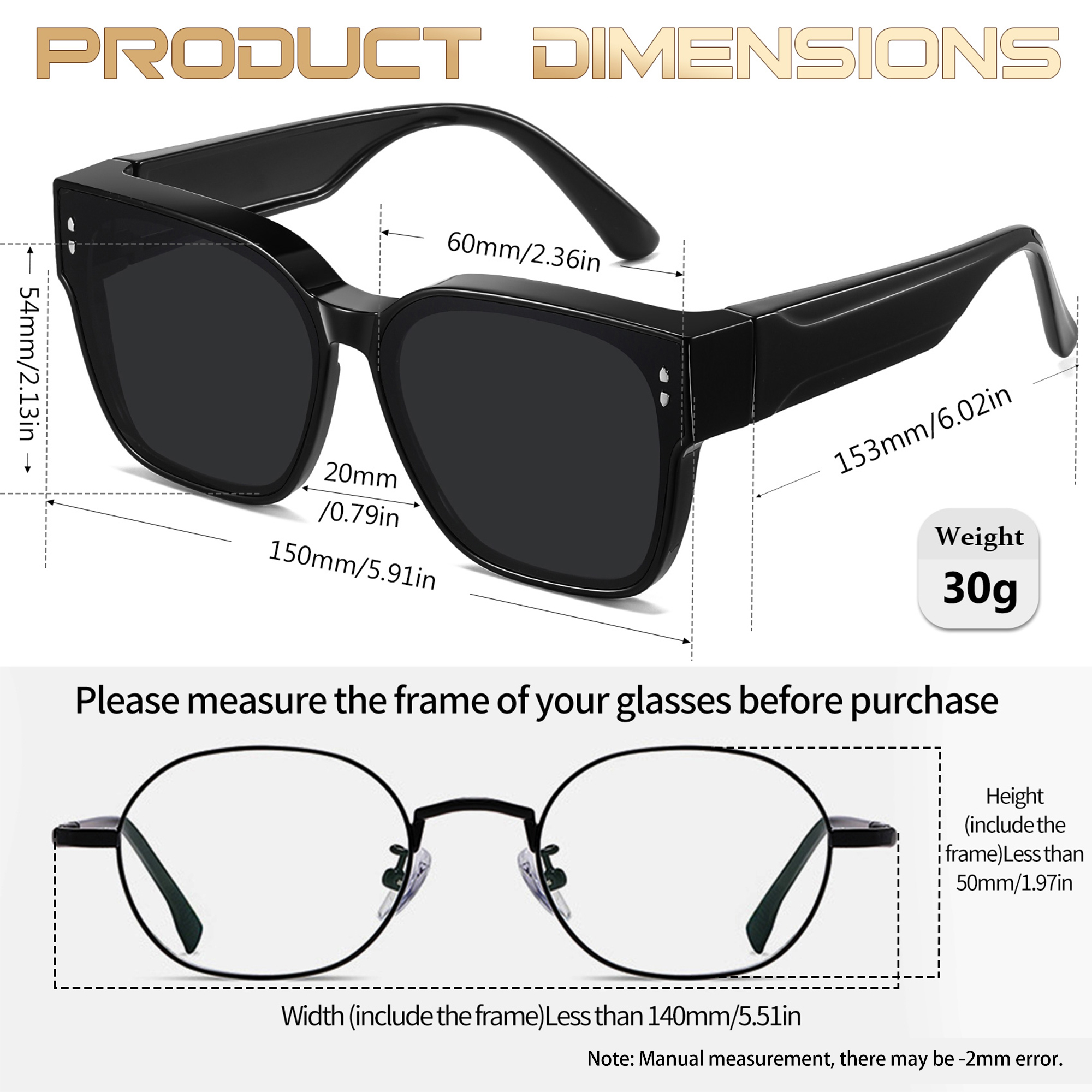 Kanastal Polarized Fit-Over Sunglasses with UV400, Black photo 5
