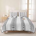 thumbnail image 3 of Twin XL Quilt Set 68''x98'', Black Geometric Lightweight Bedspread Coverlet Set with 2 Pillow Shams, Boho Lines White Modern Abstract Art Breathable All Season Quilt Bedding for Dorm/Guest Room, 3 of 9
