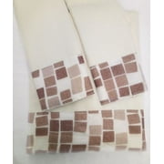 elegant design 3 piece decorative bath hand towel set bathroom wash cloth mosaic brown - Decorative Hand Towels elegant design 3 piece decorative bath hand towel set bathroom wash cloth mosaic brown - Decorative Hand Towels