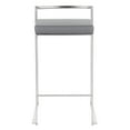 thumbnail image 6 of Fuji Contemporary Stackable Counter Stool in Stainless Steel with Grey Faux Leather Cushion by LumiSource - Set of 2, 6 of 7