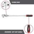 thumbnail image 5 of Hyper Tough 1/2-inch Drive 18-inch Flex-Head Ratchet, 5 of 14