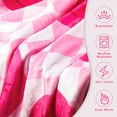 thumbnail image 4 of Preppy Throw Blanket Pink Smile Face Blanket Cute Flannel Soft Blanket Plush Fuzzy Pink Blanket Preppy Bedding Stuff for Dormitory Living Room 50" x 60"(Checkered Smile Face), 4 of 7