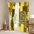 thumbnail image 3 of Manfei Leopard Patchwork Blackout Curtains Set of 2 (52x84 Each), Cheetah Print Curtain, Yellow and Black, 3 of 6